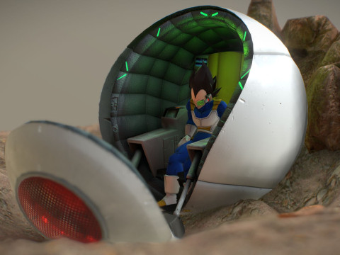 Vegeta Saiyan Attack Ball Renderable fan art 3D मॉडल