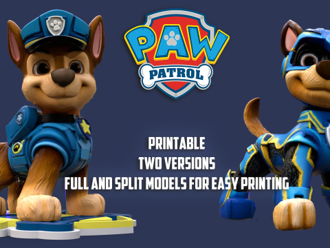 Paw Patrol Chase Printable 3D प्रिंट मॉडल