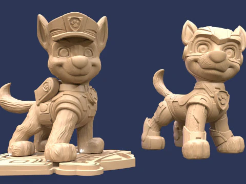 Paw Patrol Chase Printable 3D Print Model