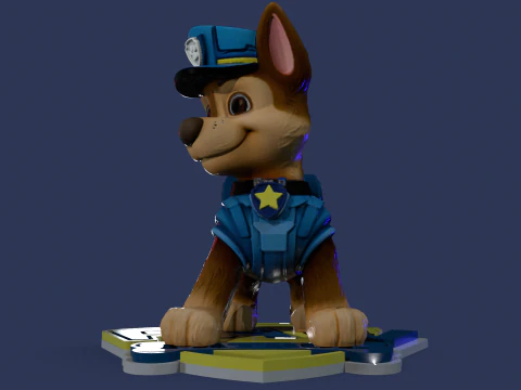 Paw Patrol Chase Printable 3D Print Model