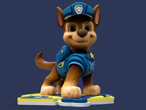 Paw Patrol Chase Printable 3D Print Model