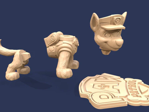 Paw Patrol Chase Printable 3D Print Model