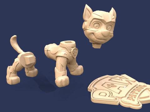 Paw Patrol Chase Printable 3D Print Model