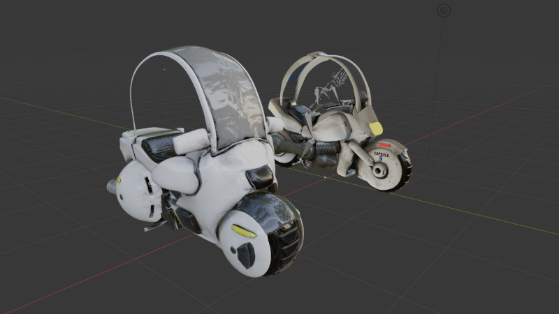 Bulmas Capsule No9 Bike Renderable 3D Модель .c4d .max .obj .3ds .fbx .stl .blend