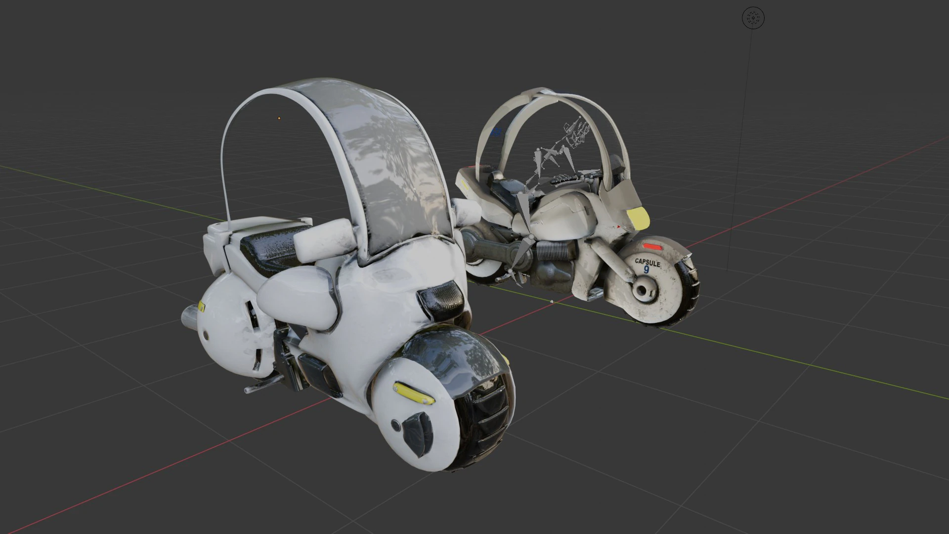 Bulmas Capsule No9 Bike Renderable 3D Model .c4d .max .obj .3ds .fbx .stl .blend