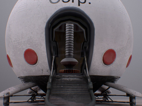 Capsule Corporation Spaceship PBR renderable Model 3D