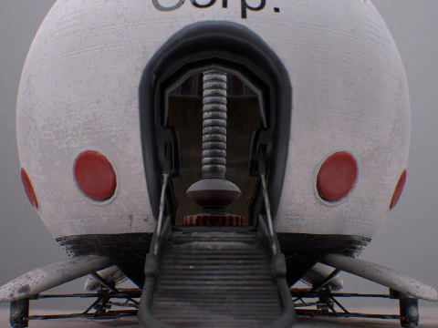 Capsule Corporation Spaceship PBR renderable 3D Model
