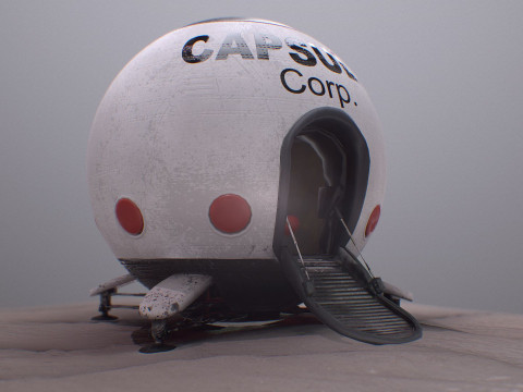 Capsule Corporation Spaceship PBR renderable Model 3D