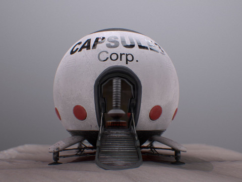 Capsule Corporation Spaceship PBR renderable Model 3D