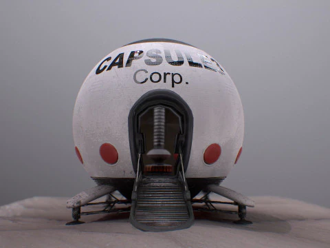 Capsule Corporation Spaceship PBR renderable 3D Model