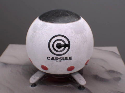 Capsule Corporation Spaceship PBR renderable 3D Model