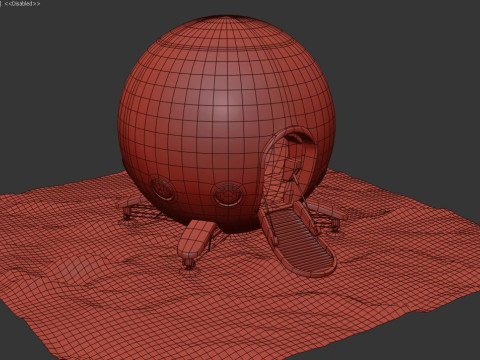 Capsule Corporation Spaceship PBR renderable Model 3D
