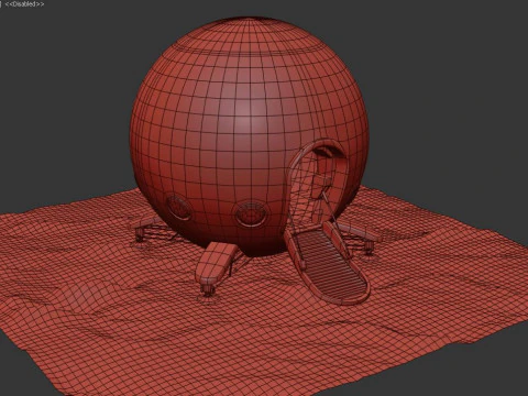 Capsule Corporation Spaceship PBR renderable 3D Model