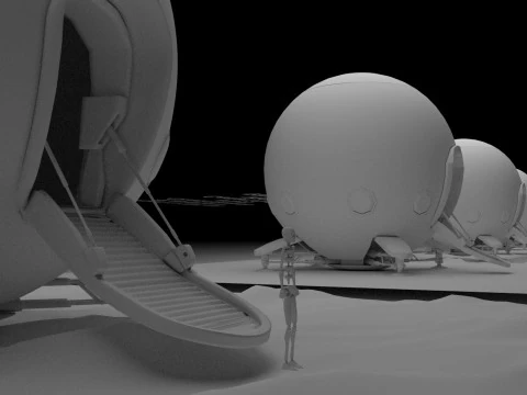 Capsule Corporation Spaceship PBR renderable 3D Model