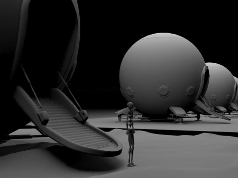 Capsule Corporation Spaceship PBR renderable 3D Model