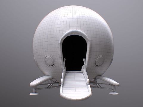 Capsule Corporation Spaceship PBR renderable Model 3D