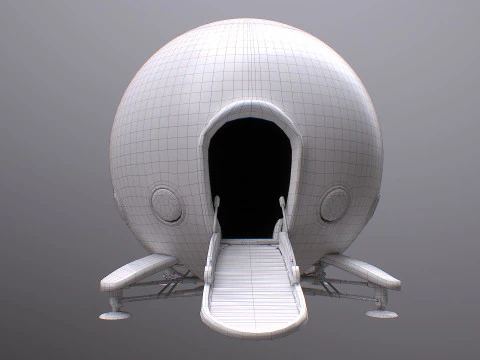 Capsule Corporation Spaceship PBR renderable 3D Model