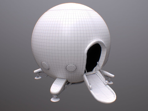 Capsule Corporation Spaceship PBR renderable Model 3D