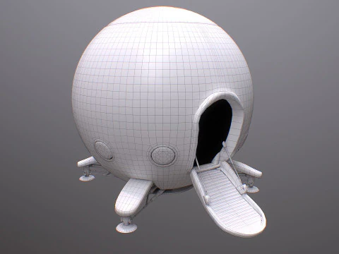 Capsule Corporation Spaceship PBR renderable 3D Model