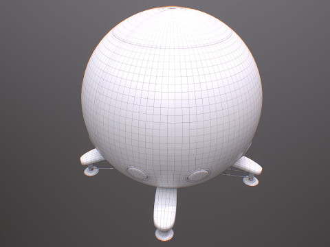 Capsule Corporation Spaceship PBR renderable Model 3D