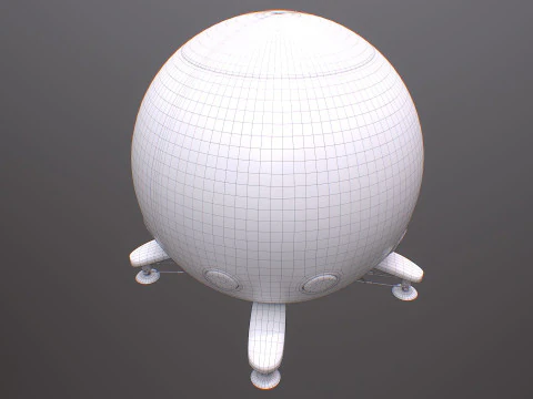 Capsule Corporation Spaceship PBR renderable 3D Model