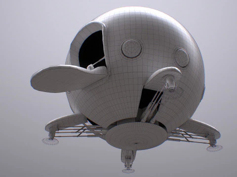Capsule Corporation Spaceship PBR renderable 3D Model