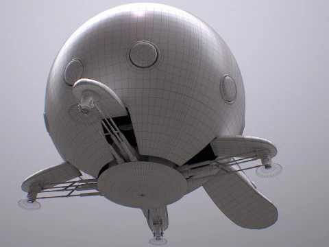 Capsule Corporation Spaceship PBR renderable 3D Model