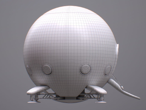 Capsule Corporation Spaceship PBR renderable Model 3D