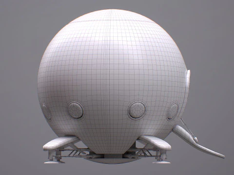 Capsule Corporation Spaceship PBR renderable 3D Model