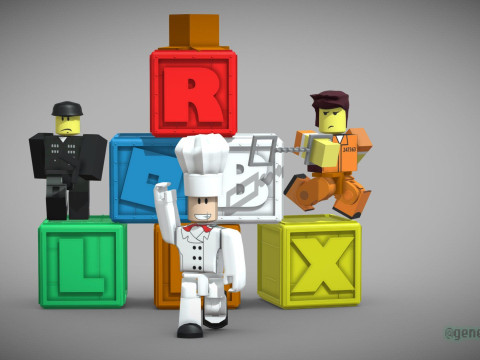Roblox Toys Set Base Renderable Model fanart 3D मॉडल