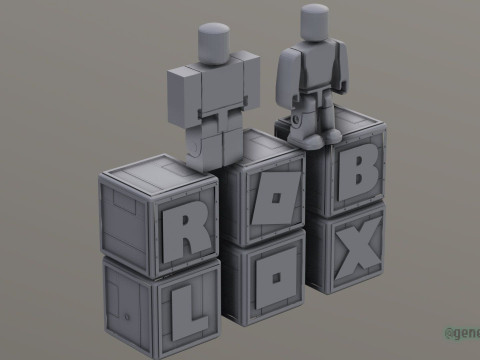 Roblox Toys Set Base Renderable Model fanart Modello 3D