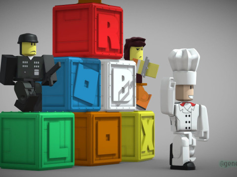 Roblox Toys Set Base Renderable Model fanart Modello 3D
