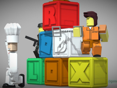 Roblox Toys Set Base Renderable Model fanart Modello 3D