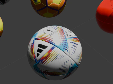 Every World Cup Ball Game and Render Ready Hi and Low Poly 3D Model