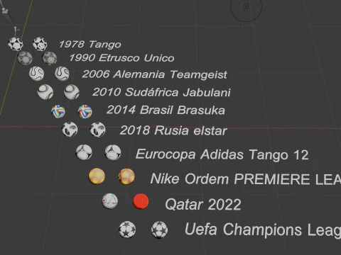 Every World Cup Ball Game and Render Ready Hi and Low Poly 3D Model