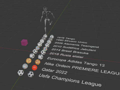 Every World Cup Ball Game and Render Ready Hi and Low Poly 3D Model