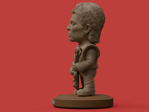 David Bowie 5 Chibi Fan Art Versions Figure Keychain Model Cetak 3D