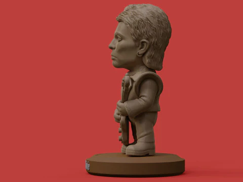 David Bowie 5 Chibi Fan Art Versions Figure Keychain 3D Print Model