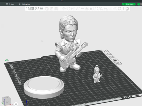 David Bowie 5 Chibi Fan Art Versions Figure Keychain 3D Print Model