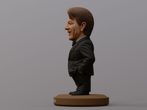 David Bowie 5 Chibi Fan Art Versions Figure Keychain Model Cetak 3D