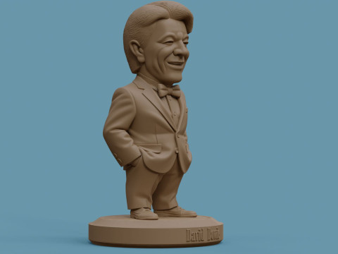 David Bowie 5 Chibi Fan Art Versions Figure Keychain Model Cetak 3D