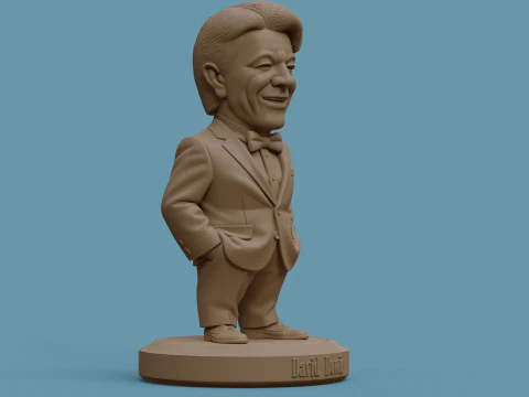David Bowie 5 Chibi Fan Art Versions Figure Keychain 3D Print Model