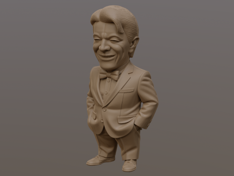 David Bowie 5 Chibi Fan Art Versions Figure Keychain Model Cetak 3D