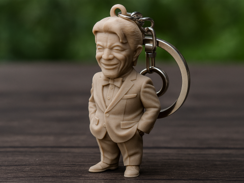 David Bowie 5 Chibi Fan Art Versions Figure Keychain Model Cetak 3D