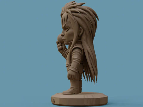 David Bowie 5 Chibi Fan Art Versions Figure Keychain 3D Print Model