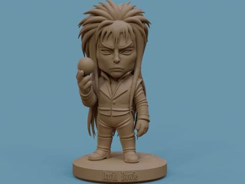 David Bowie 5 Chibi Fan Art Versions Figure Keychain Model Cetak 3D