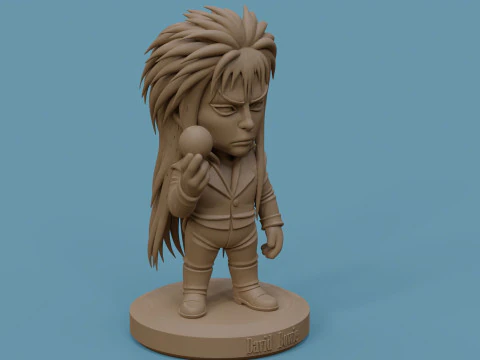 David Bowie 5 Chibi Fan Art Versions Figure Keychain 3D Print Model