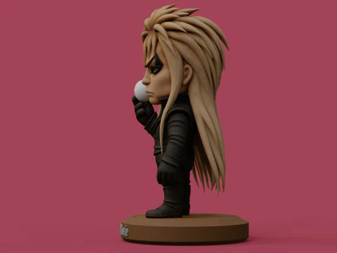 David Bowie 5 Chibi Fan Art Versions Figure Keychain 3D Print Model