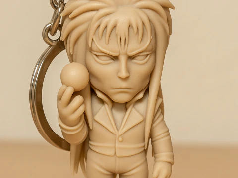 David Bowie 5 Chibi Fan Art Versions Figure Keychain 3D Print Model