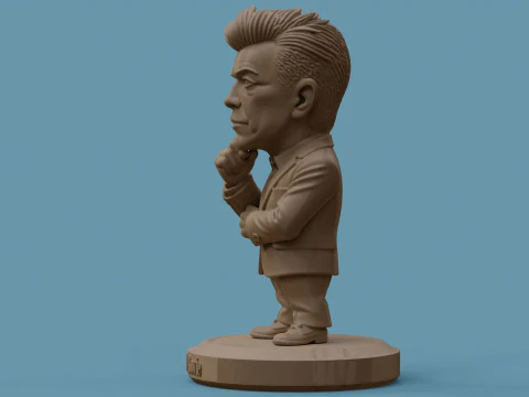 David Bowie 5 Chibi Fan Art Versions Figure Keychain 3D Print Model